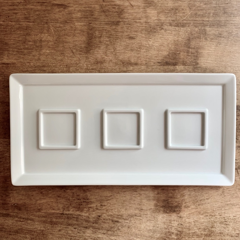 Fortessa "Fortaluxe" 3-Section Rectangular Appetizer Plate | Porcelain